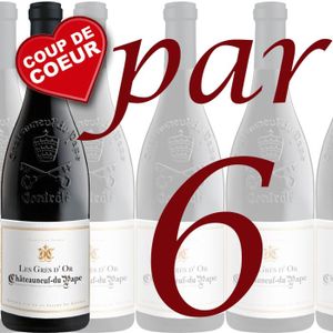 VIN ROUGE Carton de 6 Les Grès d'Or Châteauneuf du Pape 2006