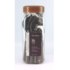 Ménag?re 24 pi?ces Troquet pleine soie CHOCOLAT