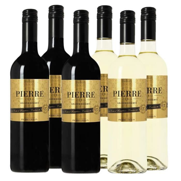 Vin sans alcool 0 degre PACK 6 RESERVE PREMIUM ROUGE BLANC - Achat