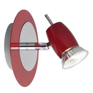 Spot pat?re Kora 1xGU10 40W rouge et chrome