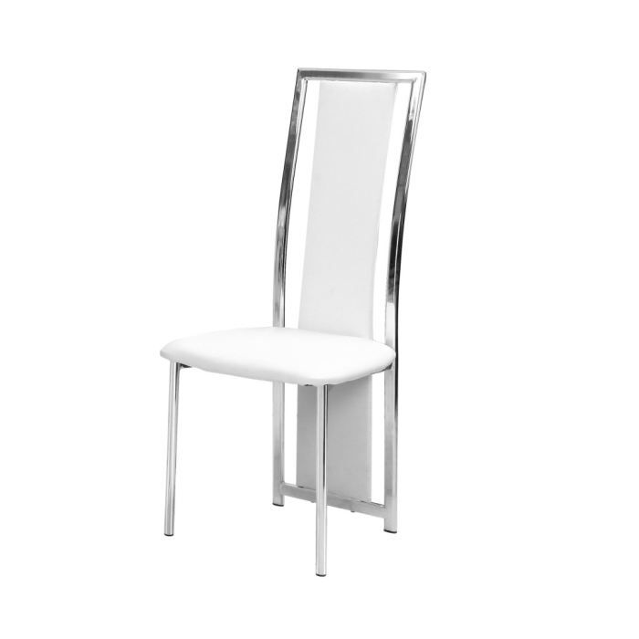 chaise Mira acier chromé et cuir blanc Par 6 Achat / Vente chaise