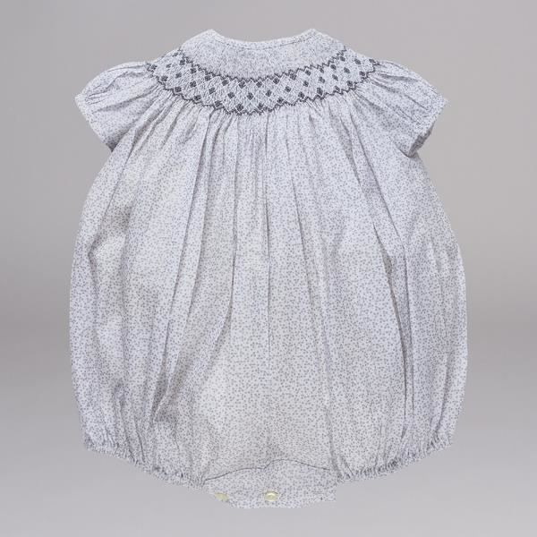 Robe bébé avec NID D’ABEILLE LIBERTY BebeDeParis Gris Taille 6