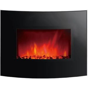 cheminee electrique feu de bois 2000w - noir - piccolo