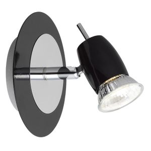 Spot pat?re Kora 1xGU10 40W noir et chrome