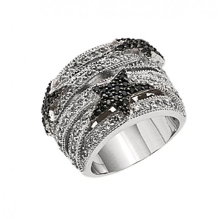 Bague THIERRY MUGLER acier strass gris et noir n - Une nébuleuse d ... Bague THIERRY MUGLER acier strass gris et noir n - Une nébuleuse d ...