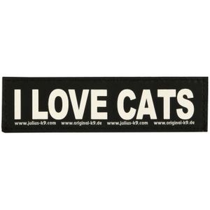 2 Stickers Velcro Julius-K9 I Love Cats S - Pour chien