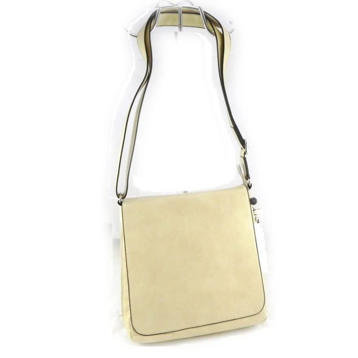 Sac Hexagona En Cuir Noir - Modèle épaule 34x24x9 Cm - Occasion Très Bon état