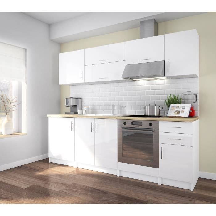 corry 240 cuisine complete l 2m40 blanc laque