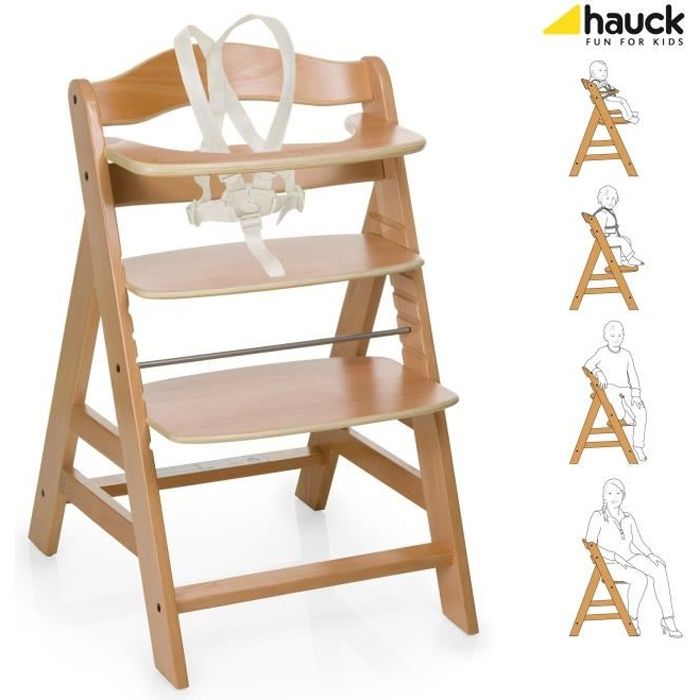 hauck chaise haute en bois evolutive alpha