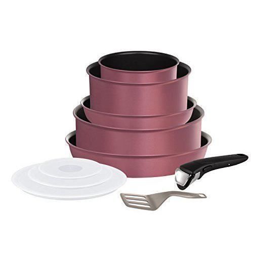 Tefal L6569102 Set de poêles et casseroles Ingenio 5 Performance Rose 10 Pièces Tous feux