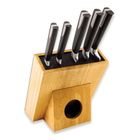 COUTEAU DE CUISINE - FEUILLE - COUPERET - FENDOIR Bloc HEVEA 5 Couteaux Noir