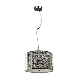 Lustre - suspension Letras - Cylindre en métal ajoure avec lettres ?55 cm longueur réglable max 120cm