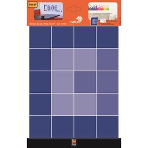 PLAGE Stickers adhésif mural Taille S - Blue pixel2 planches 29,7 x 21 cm, divers motifs