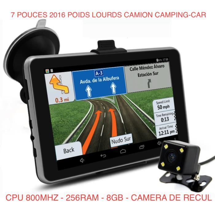 GPS POIDS LOURDS CAMION CAMPING CAR 7 POUCES 2016 Achat / Vente pack