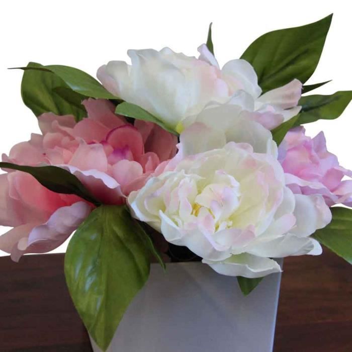 Pivoine artificielle Rose en pot Blanc - Achat / Vente ...