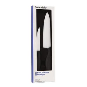 FINLANDEK lot 2 couteaux céramique steak et chef