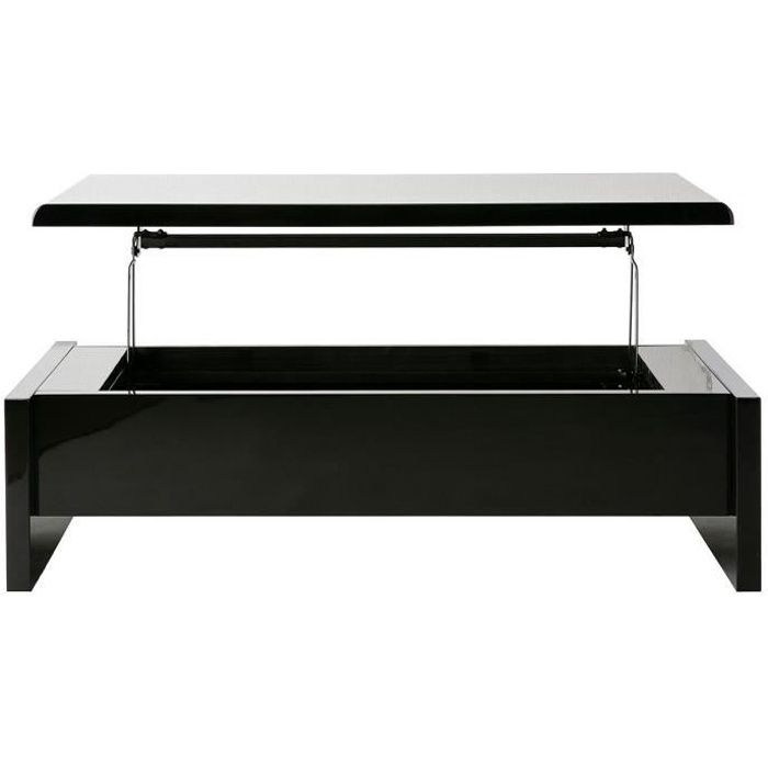 table basse design reglable noire avec rangement lola