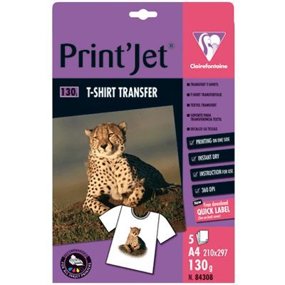 Papier transfert textile A4 pochette 5 feuilles Achat / Vente