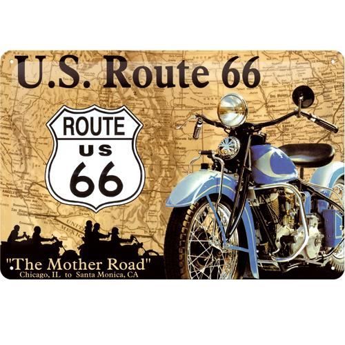 Plaque métal Route 66 Moto Achat / Vente tableau toile Métal