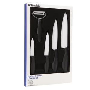 FINLANDEK lot 4 couteaux céramique + 1 éplucheur