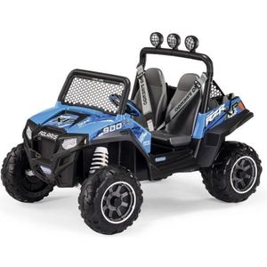 PEG PEREGO Voiture Electrique Enfant Buggy Polaris Ranger RZR 900 bleu, 2 places, 12 volts