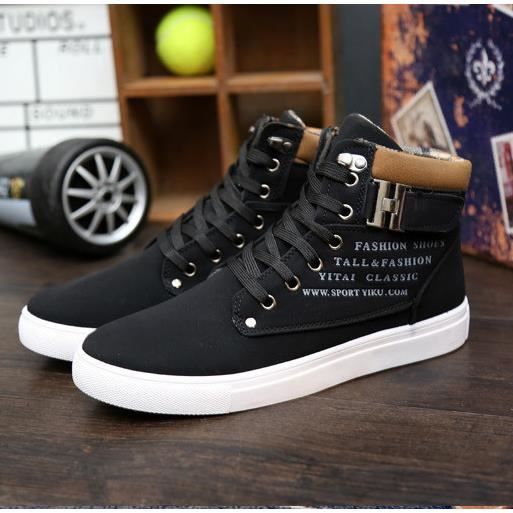 2016 Chaussures Hommes Hot Leather Sapatos Tenis Masculino Homme Mode Automne Hiver fourrure bottes pour homme Casual High Top Toile