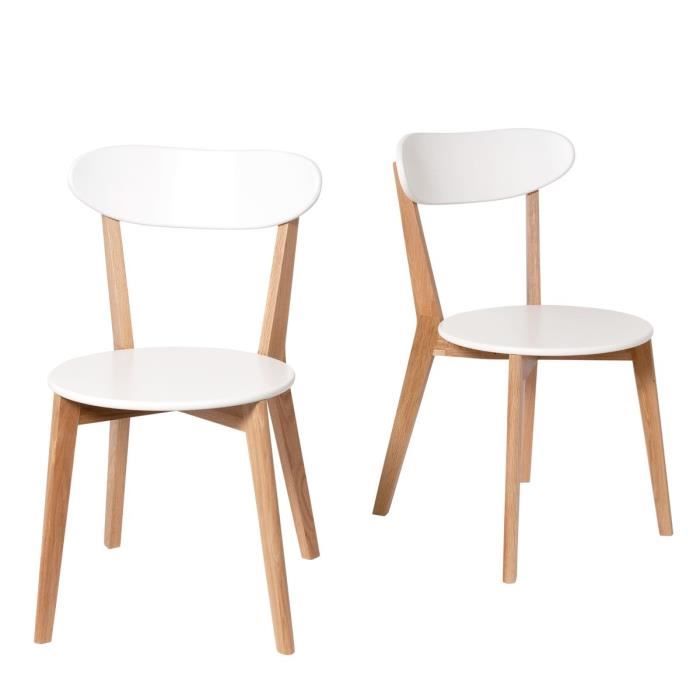 Lot de 2 chaises design scandinave Vitak Couleur Blanc Lot de 2