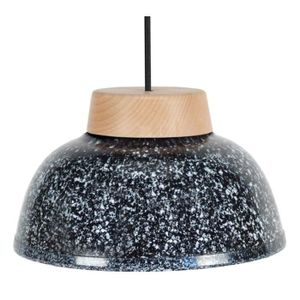 MÉLAMINE Lustre - suspension en mélamine, diam?tre 26 cm, bois, mouchetée noir