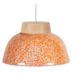 MÉLAMINE Lustre - suspension en mélamine, diam?tre 26 cm, bois, mouchetée orange