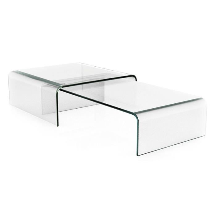 Table Basse Design Double Pont Transparente Achat / Vente table