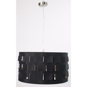 Lustre - suspension Brooklyn - Electrifiée ajourée noir et interieur cuivre ?40cm