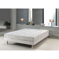 SOMMIER ET MATELAS  Ensemble 160x200cm Mousse 17cm 24Kg/m3 OUESSANT