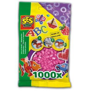 SES CREATIVE Lot de 1000 perles ? repasser - Rose