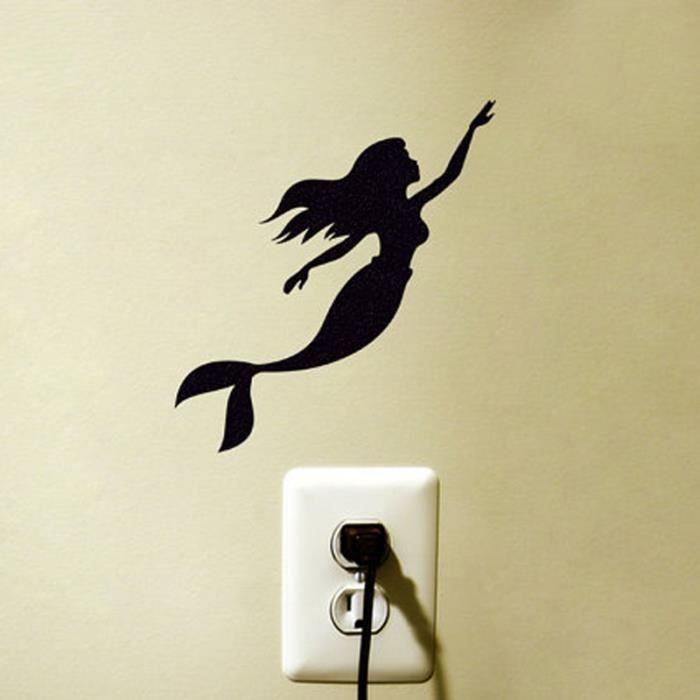 noir sirene stickers muraux dessin anime sticker i