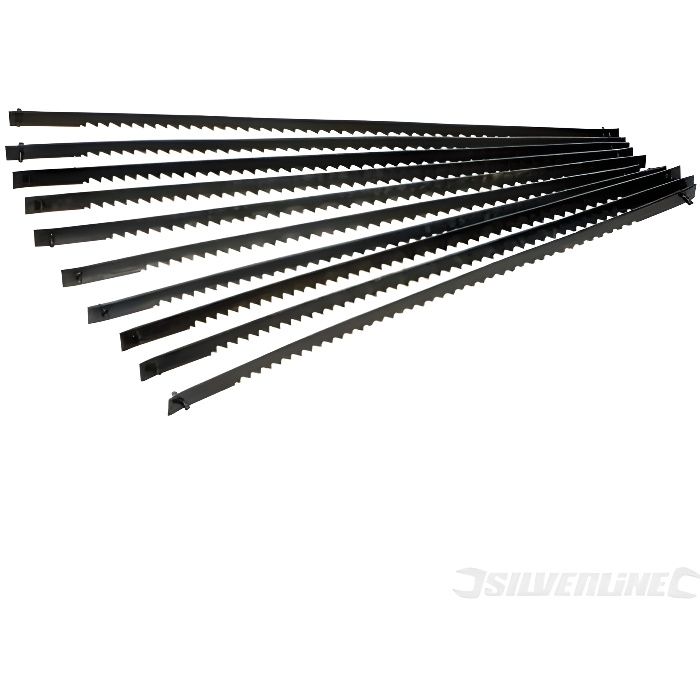 10 Lames Scie à Chantourner Silverline 170mm 24TPI - Pour Bois, Plastique - Précision