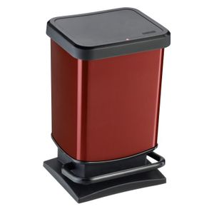 SUNDIS Rotho Poubelle de cuisine ? pédale Paso 20 L rouge et noir 29,3x26,6x45,7 cm