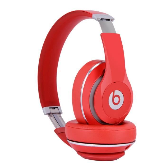 Rouge Casque Headphones Beats Studio 2.0 Sans fil Bluetooth Stéréo