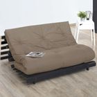 FUTON  Matelas Futon Taupe en Coton 140x190