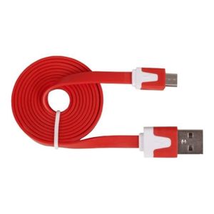URBAN FACTORY Câble de chargement / de données - Micro-USB Type B (M) pour USB (M) - 1 m - Rouge - Plat