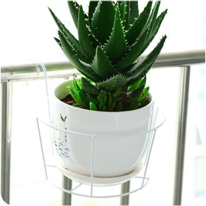 Home decor hanging type de fleur pot de fer rack jardin balustrade ... Clôture Naturelle décor