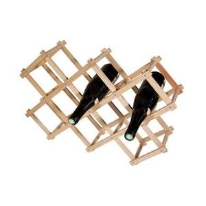 FRANDIS Range bouteille pliable en bois pin massif 54x37x13,5cm marron