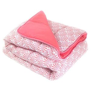 PAVILLON INTERIEUR Couette tempérée microfibre HAIKO 220x240 cm corail et blanc