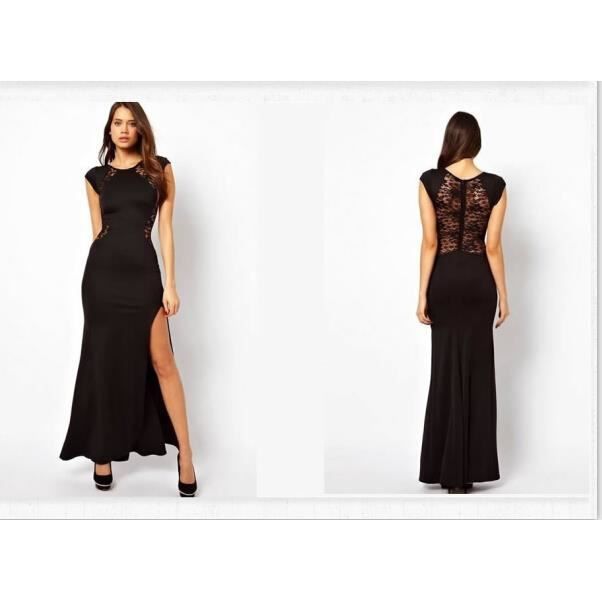 ROBE DE CÉRÉMONIE Sexy robe noir robe longue robe robe de soirée pas
