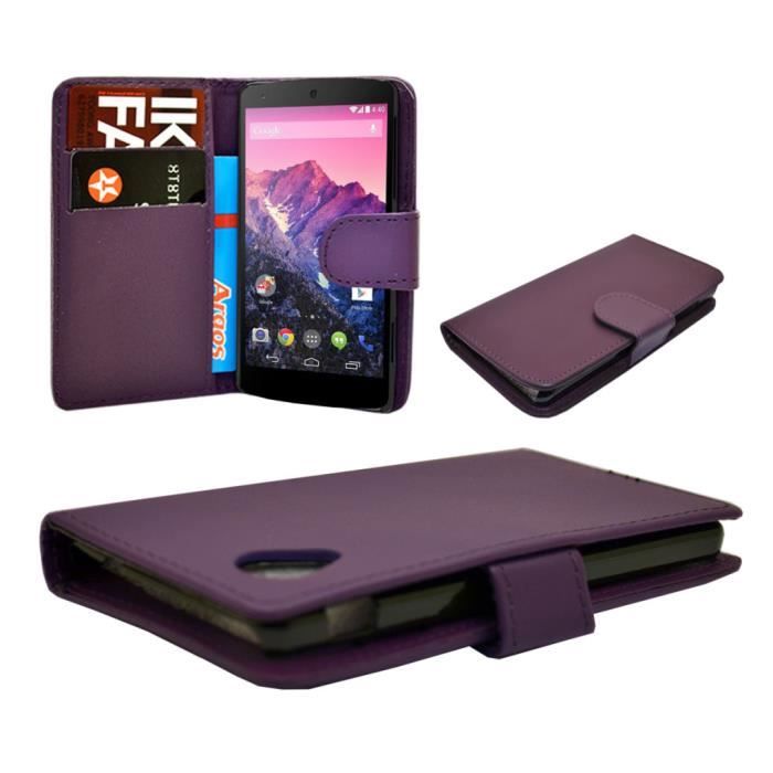 pour Google Nexus 5 VIOLET + 1 film de protection d'écran. Etui