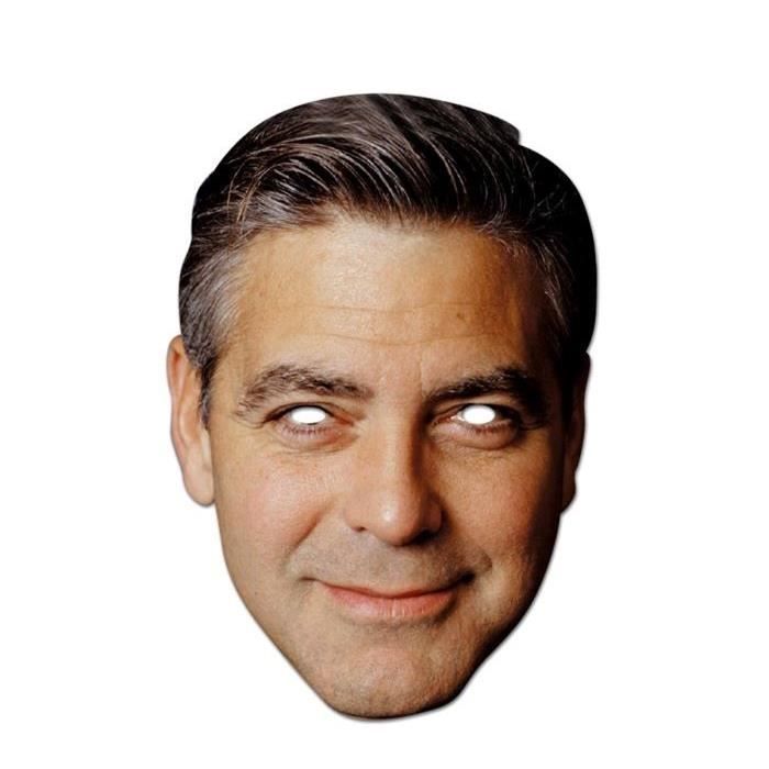 Masque Georges Clooney Carton Souple Avec Elastique Acteur Achat 3851