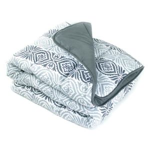 PAVILLON INTERIEUR Couette tempérée microfibre EDEN 140x200 cm gris et blanc