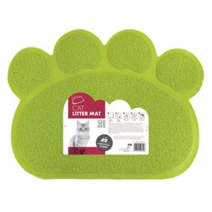 MPETS Tapis sortie maison de toilette Paw - Pour chat - 60x45cm - Vert