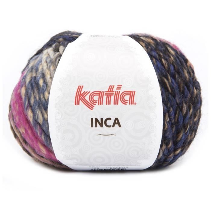 Laine INCA Katia 128 Cendre bleu rose Achat / Vente laine tricot