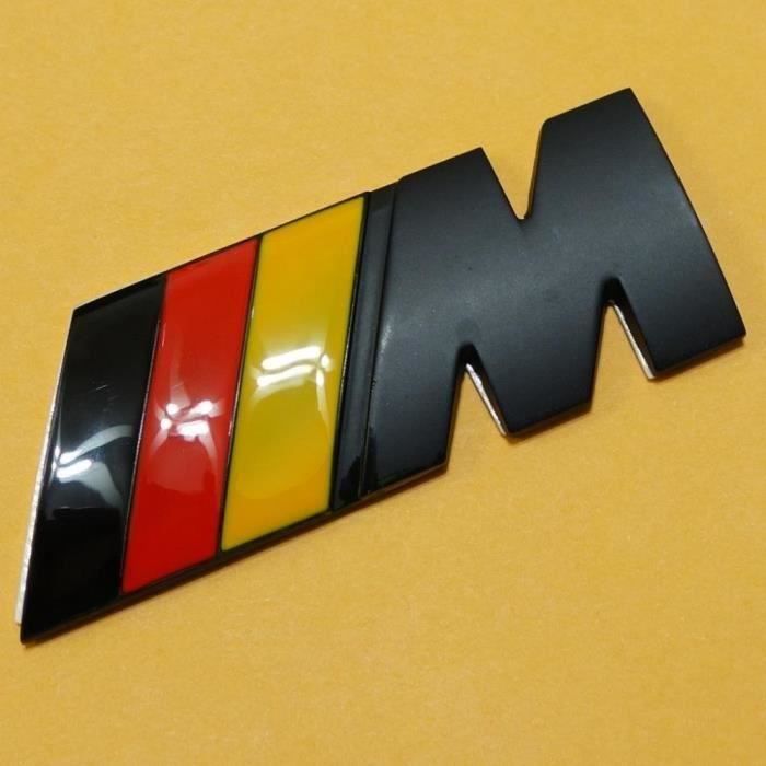 Logo M badge emblème autocollant noir mat pour couleurs allemandes BMW