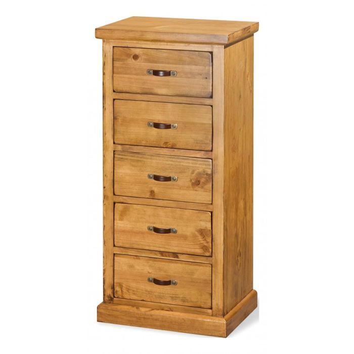 Chiffonier Pin Massif 5 Tiroirs Halifax Couleur Achat Vente